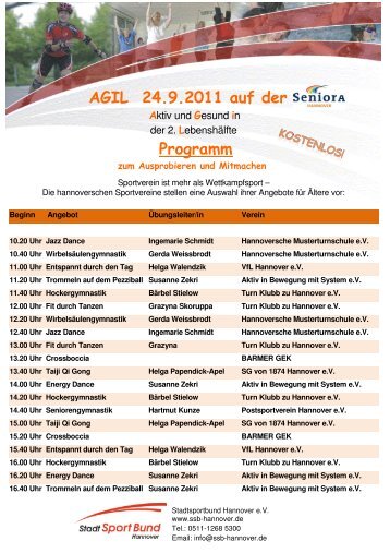 AGIL 24.9.2011 auf der Programm - Stadtsportbund Hannover e.V.