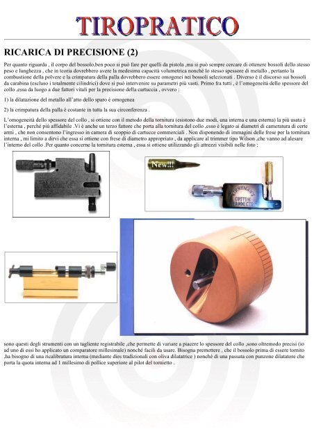 La ricarica di precisione II - Tiropratico.com