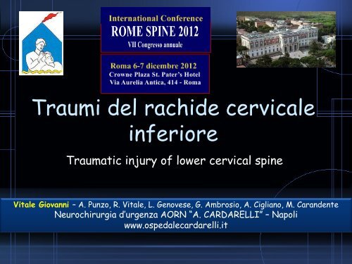 listesi traumatiche del rachide cervicale - Comitato per una ...