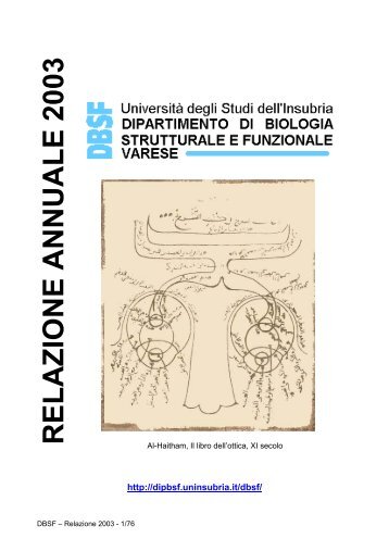 RELAZIONE ANNUALE 2003 - Biologia strutturale e funzionale ...