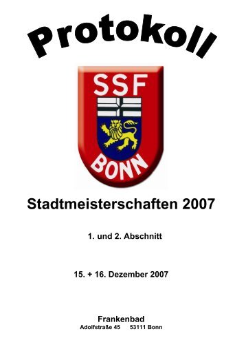 Stadtmeisterschaften 2007 - SSF Bonn 1905 eV