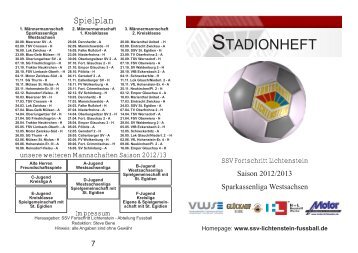 STADIONHEFT - SSV Fortschritt Lichtenstein