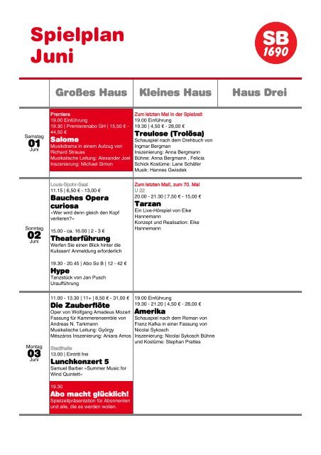 Spielplan Als Pdf Staatstheater Braunschweig