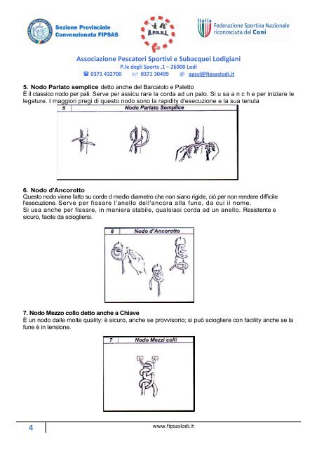 manuale pratico dei nodi - Associazione dei pescatori sportivi e ...