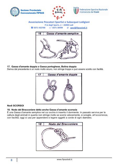 manuale pratico dei nodi - Associazione dei pescatori sportivi e ...