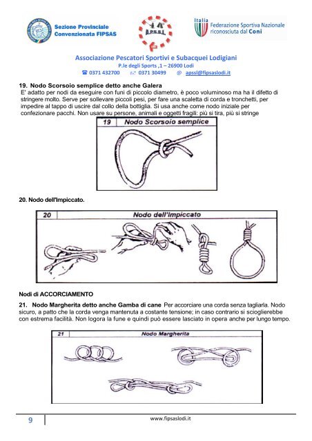 manuale pratico dei nodi - Associazione dei pescatori sportivi e ...