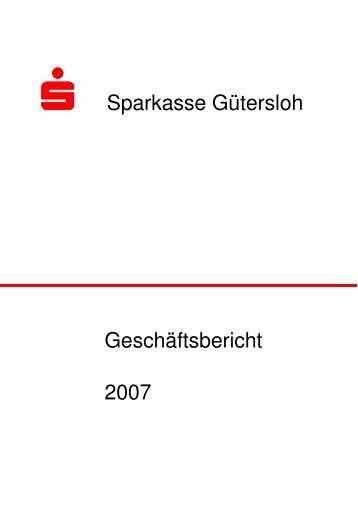 Sparkasse Gütersloh Geschäftsbericht 2007