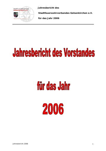 Jahresbericht 2006 - Stadtfeuerwehrverband Gelsenkirchen