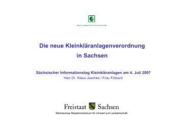 Die neue Kleinkläranlagenverordnung in Sachsen