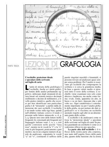 Lezioni di grafologia (parte terza) - Fondazione Giulietti