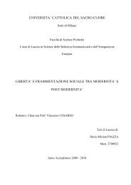 Liberta' e frammentazione sociale tra modernita ... - Foglio Spinoziano