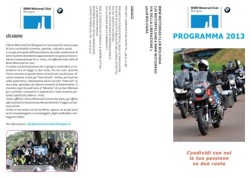 Programma Motoclub 2013 - Bmw-motorrad club Bologna