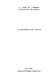 Catalogo dell'archivio dei testi - Teatro delle Donne