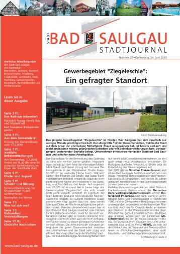 Stadtjournal Ausgabe 25/2010 - Stadt Bad Saulgau