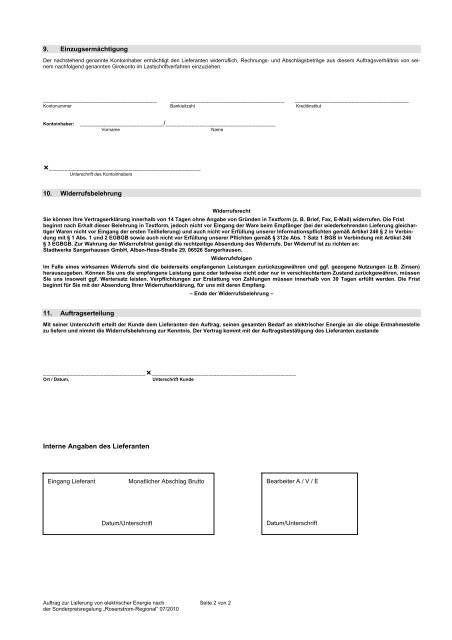 Rosenstrom Regional - STADTWERKE SANGERHAUSEN GmbH