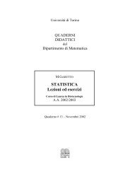 STATISTICA Lezioni ed esercizi - Dipartimento di Scienze ...