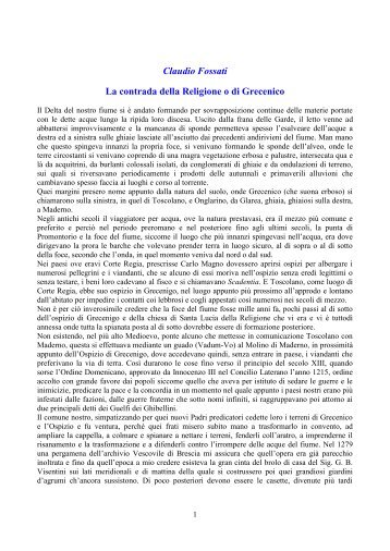 Claudio Fossati, La contrada della Religione o di ... - Archivi del Garda