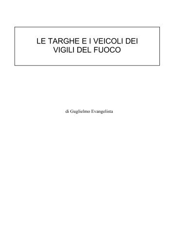 Targhe e veicoli dei Vigili del Fuoco