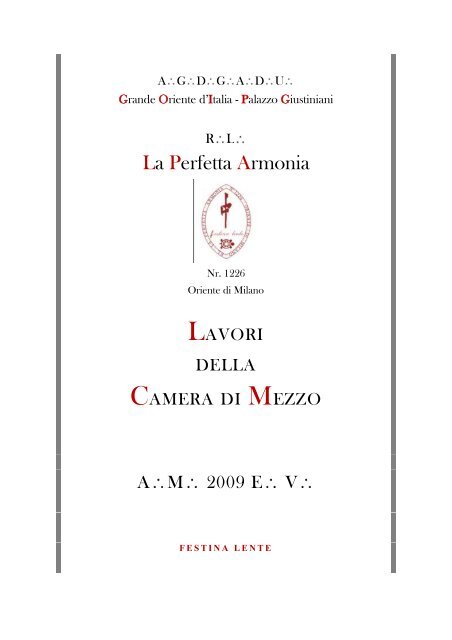 RL LA Perfetta Armonia - Grande Oriente D'Italia - Lombardia