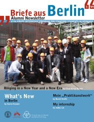 Briefe aus Berlin 2009 - Krupp Internship Alumni Newsletter