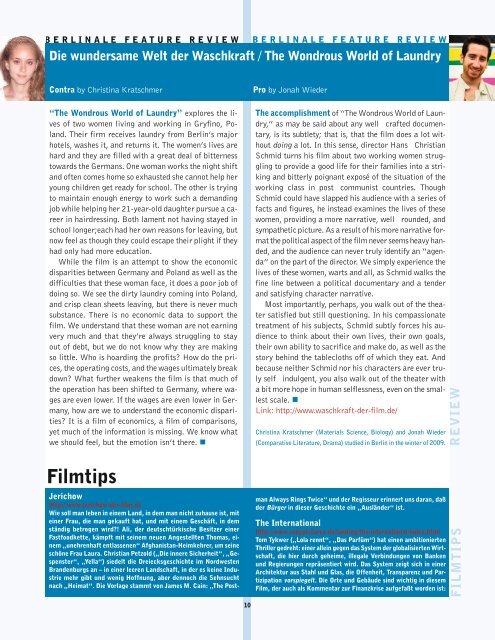 Briefe aus Berlin 2009 - Krupp Internship Alumni Newsletter
