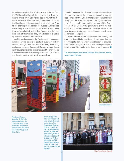 Briefe aus Berlin 2009 - Krupp Internship Alumni Newsletter