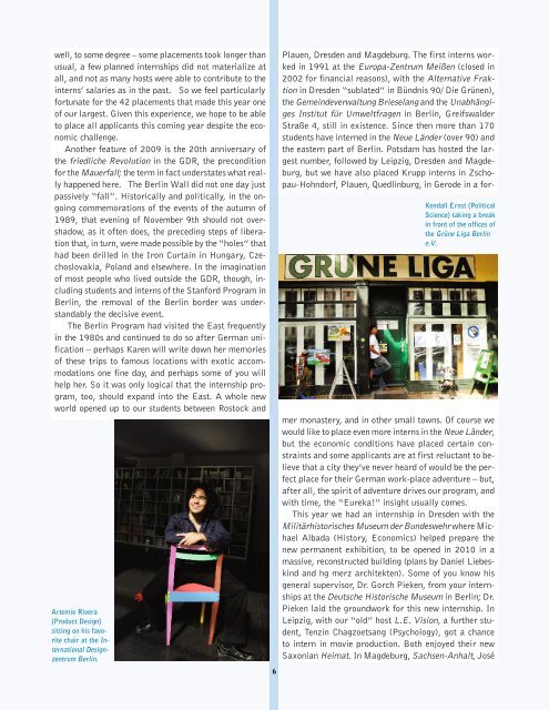 Briefe aus Berlin 2009 - Krupp Internship Alumni Newsletter