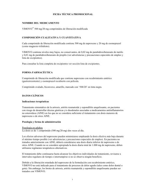 vimovo antiinflamatorio efectos secundarios