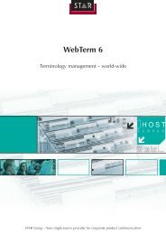 WebTerm 6 Terminology Management – World-wide - STAR Group