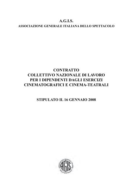 agis contratto collettivo nazionale di lavoro per i dipendenti ... - Cnel