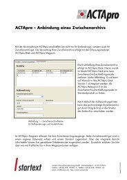 ACTApro Release 1.4 Anbindung eines ... - startext GmbH