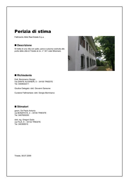 Perizia di stima - Aste