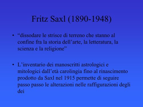 Slides modulo Iconografia 4 - Università degli studi di Bergamo