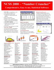 NCSS 2000 – “Number Cruncher” - Statcon