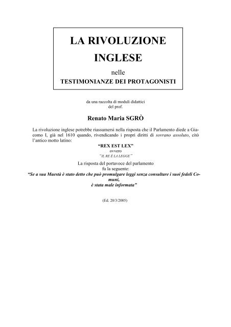 La Rivoluzione Inglese