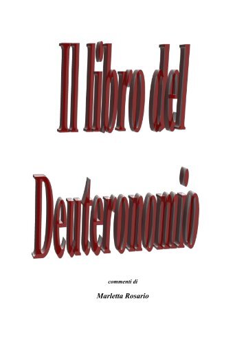 Il libro di Deuteronomio R.Marletta - Comunità Evangelica ADI San ...