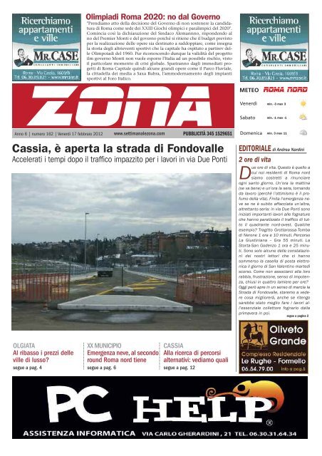 Cassia, è aperta la strada di Fondovalle - Il notiziario gratuito di ...