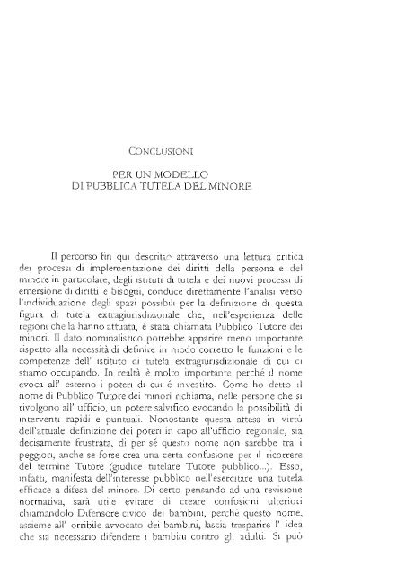 La tutela non giurisprudenziale del minore. Il tutore pubblico dei minori