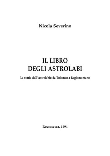 IL LIBRO DEGLI ASTROLABI - Nicola Severino