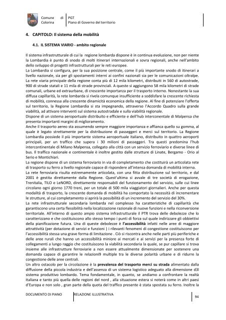 pgt piano di governo del territorio - Comune di Colorina (SO)