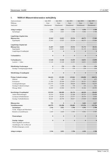 1. MIDIAS Bilanzstrukturanalyse mehrjährig - STB-DR-Friedrich