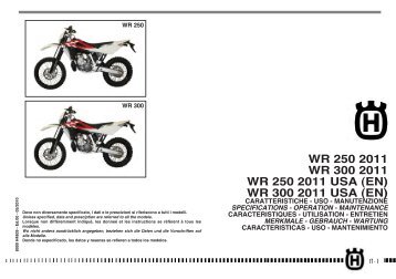 WR 250 2011 WR 300 2011 WR 250 2011 USA - Husqvarna