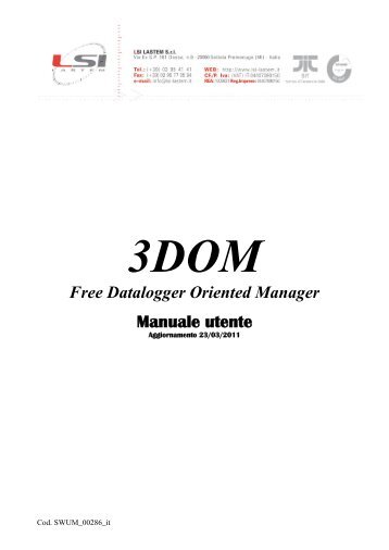 3DOM Free Datalogger Oriented Manager Manuale ... - LSI - Lastem