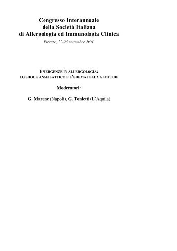 Congresso Interannuale della Società Italiana di Allergologia ed