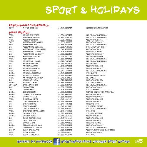 SPORT & HOLIDAYS - Sport and Holidays