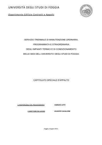 Sezione A - Università degli Studi di Foggia