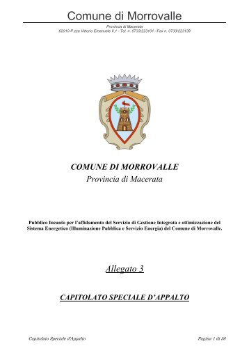 Capitolato speciale d'appalto (346 KB) - Comune di Morrovalle