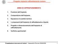 Progetto impianto raffreddamento motore