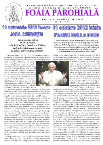 Foaia parohială. An 2. Nr 6/2012 - bru-italia.eu