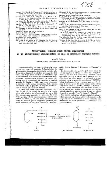 21 casi clinici del 1958 curati in Italia con il laetrile dal Prof. Tasca